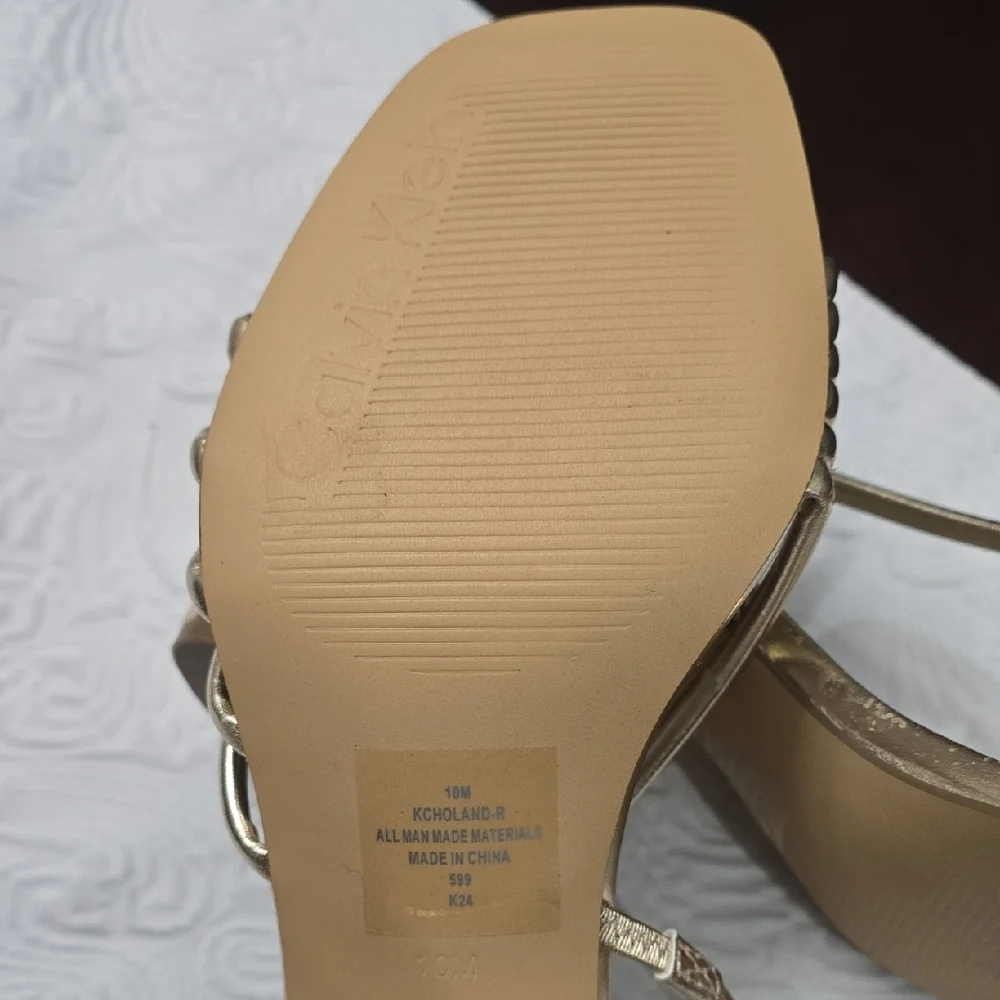 Calvin Klein Women's Metallic Gold Heels